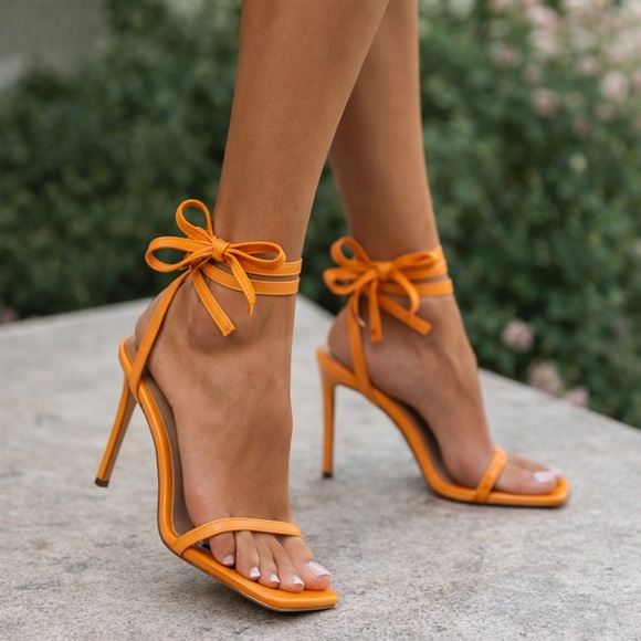 Steve Madden Shoes - Steve Madden Bold Orange Strappy Heels